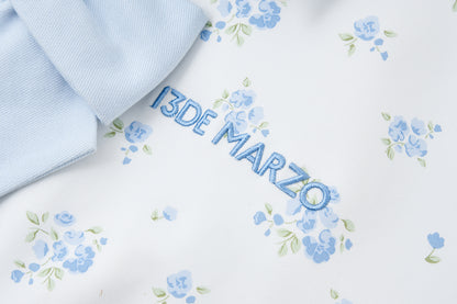 13DE MARZO Reversible Floral Print Jacket Blue