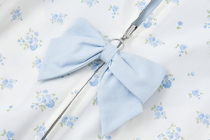 13DE MARZO Reversible Floral Print Jacket Blue