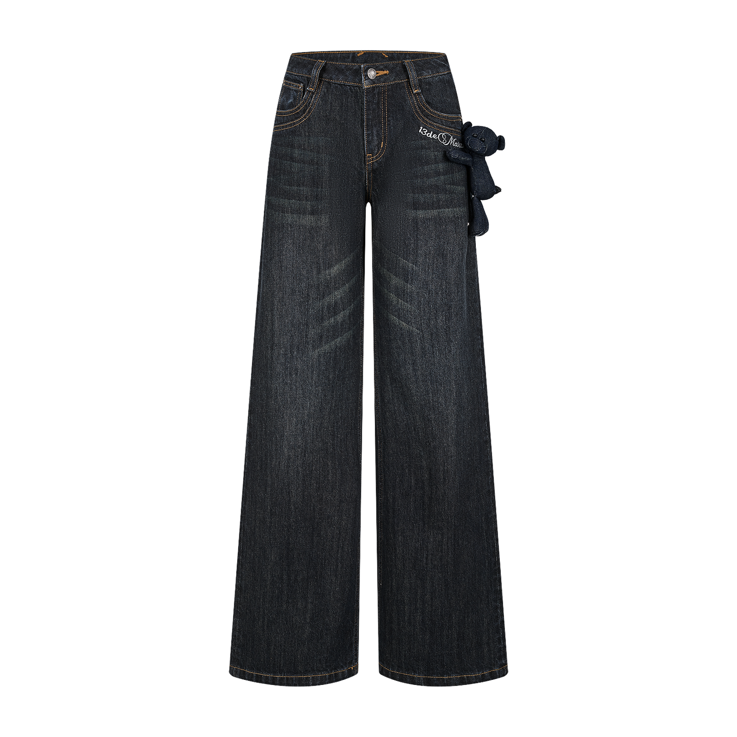 13DE MARZO Doozoo Straight-leg Jeans Navy Blue