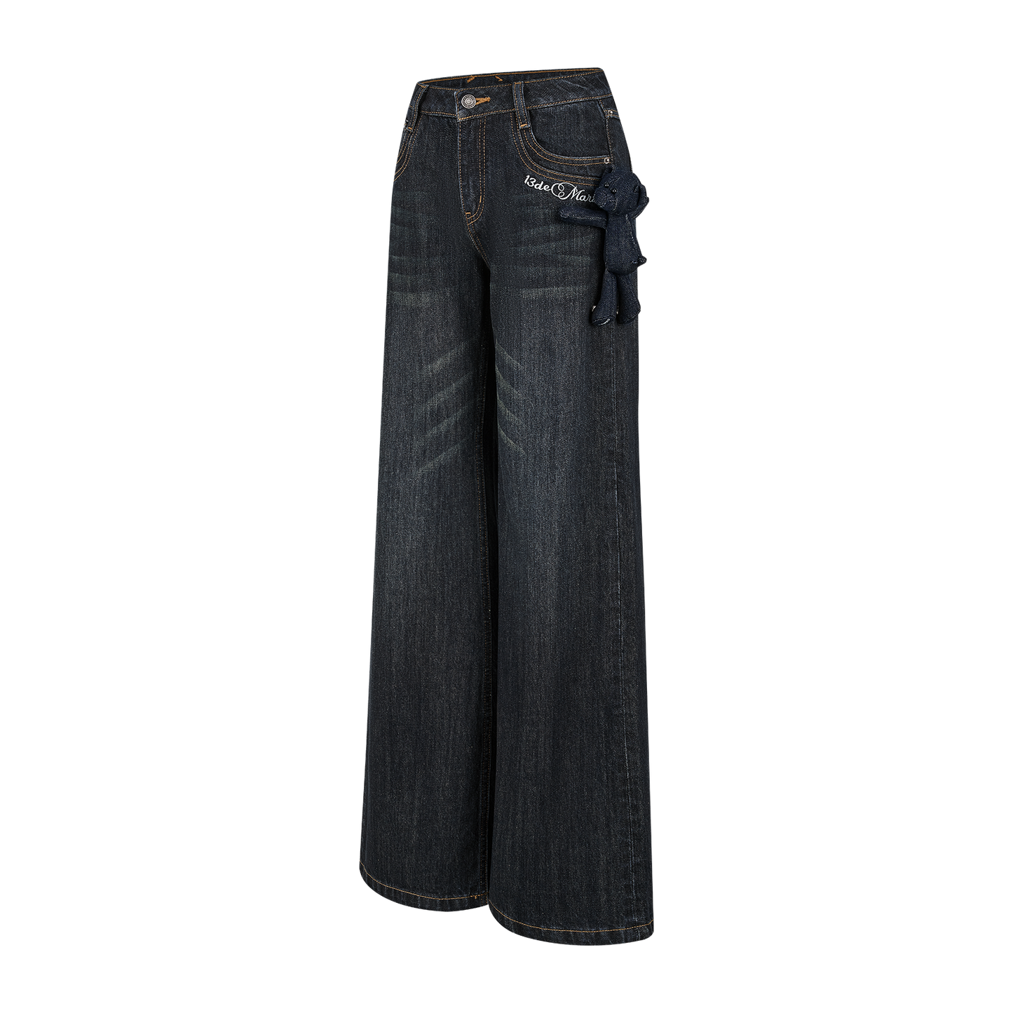13DE MARZO Doozoo Straight-leg Jeans Navy Blue