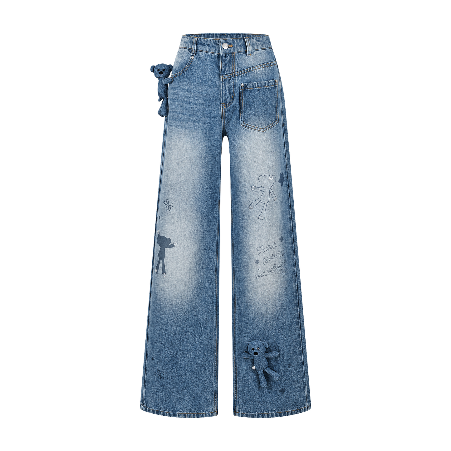 13DE MARZO Bear Base Jeans Blue