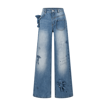 13DE MARZO Bear Base Jeans Blue