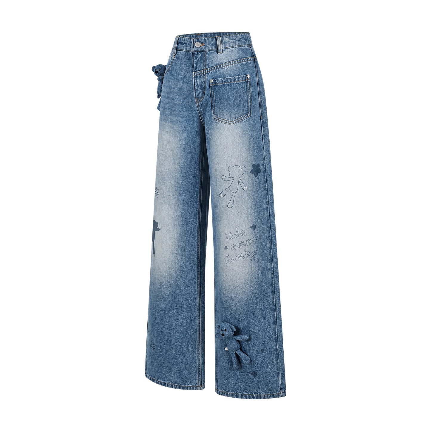 13DE MARZO Bear Base Jeans Blue