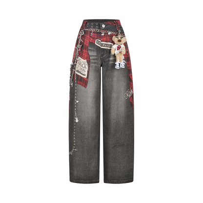 13DE MARZO Rolling Stones Shirt Print Jeans Black