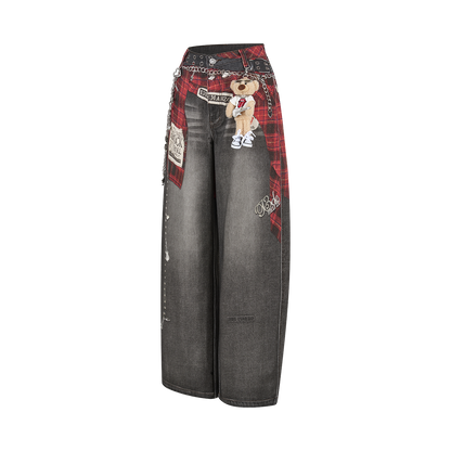 13DE MARZO Rolling Stones Shirt Print Jeans Black
