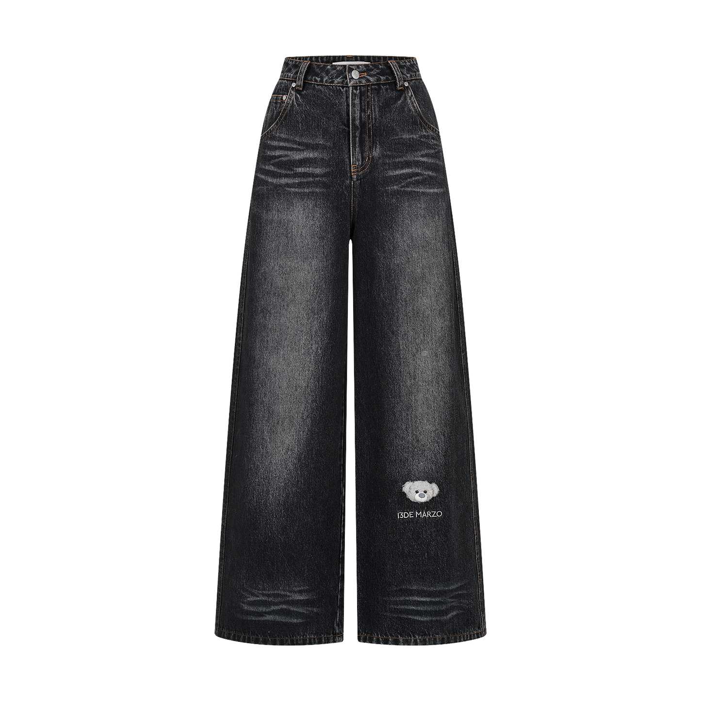 13DE MARZO Bear Base Jeans Black