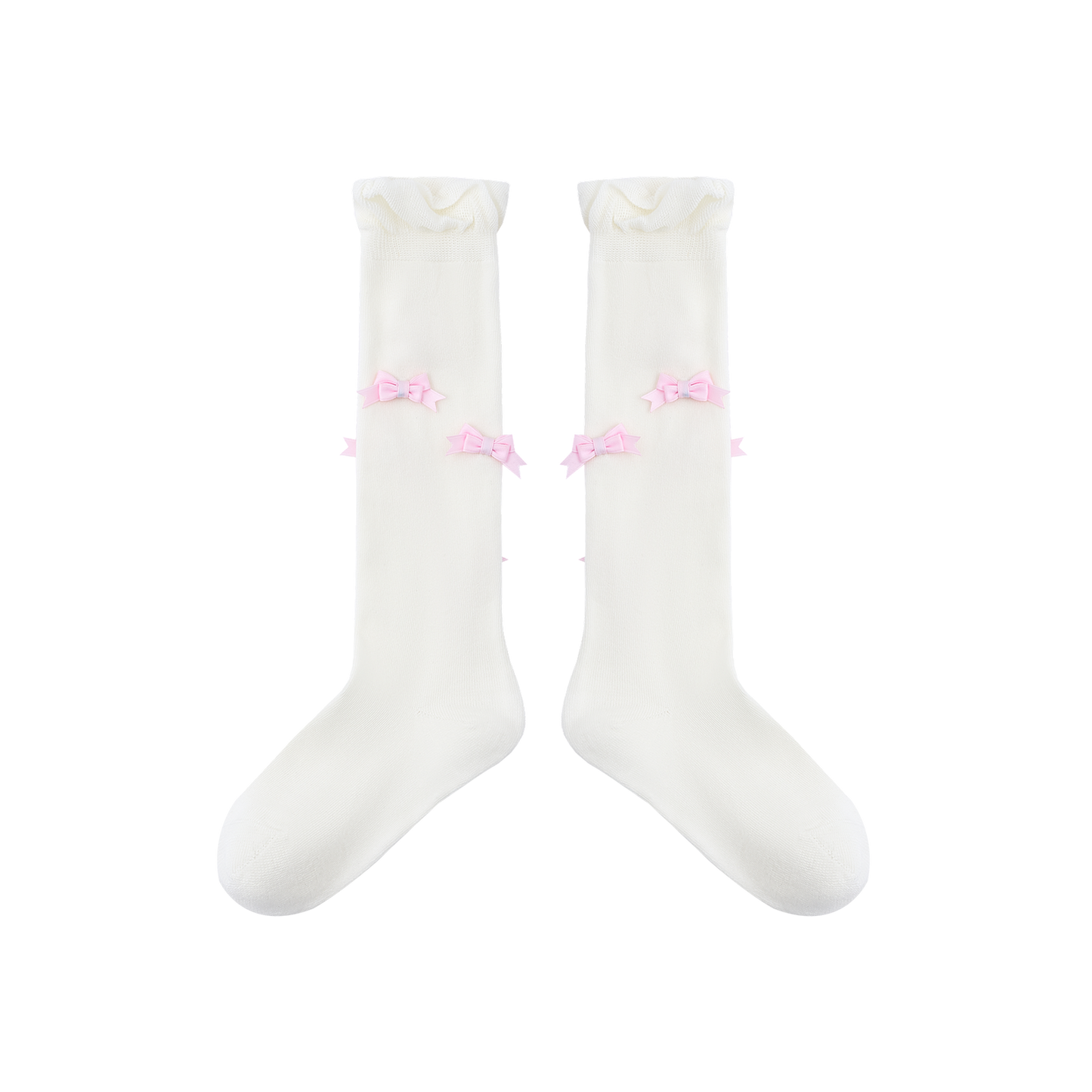 13DE MARZO Bow-Trimmed Striped Knee Socks