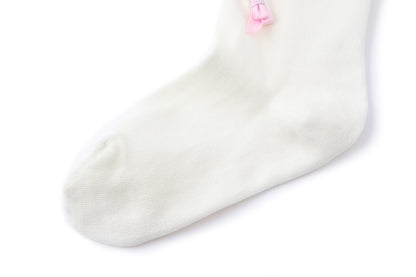 13DE MARZO Bow-Trimmed Striped Knee Socks