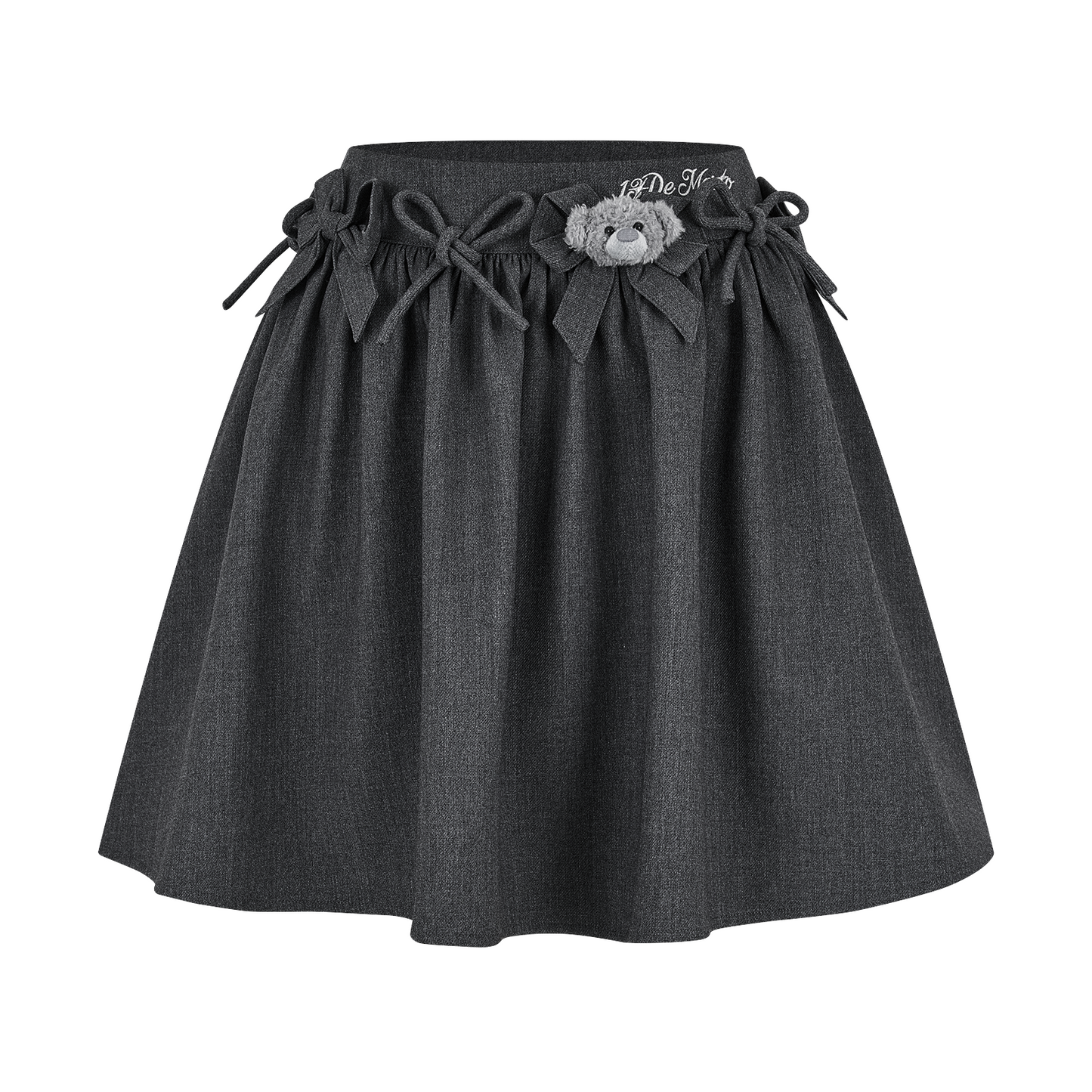 13DE MARZO Mini Bear Bow Blazer Skirt Grey