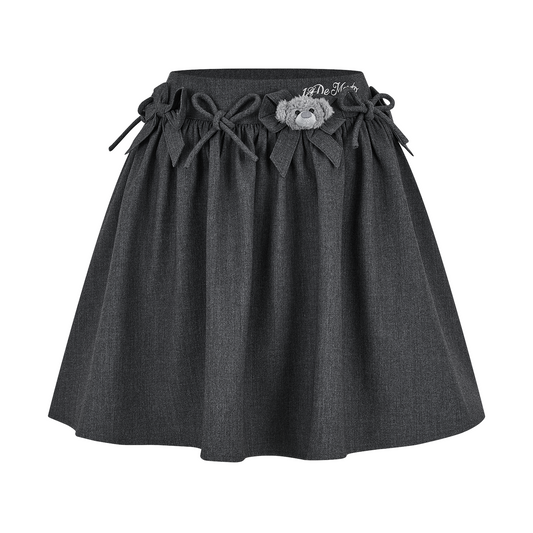 13DE MARZO Mini Bear Bow Blazer Skirt Grey