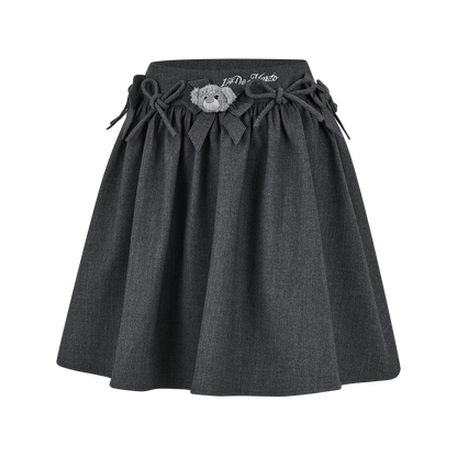 13DE MARZO Mini Bear Bow Blazer Skirt Grey