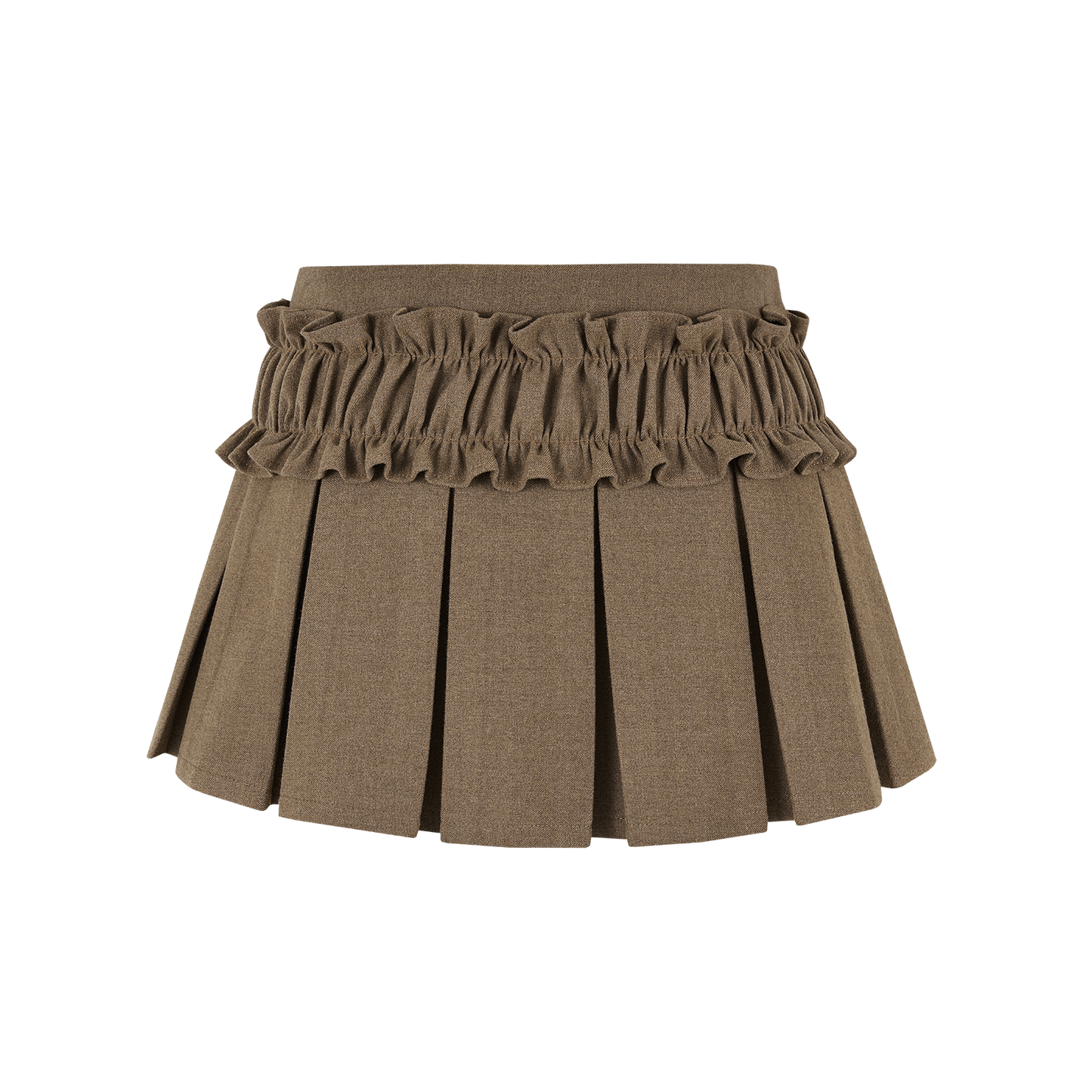 13DE MARZO Luminous Doozoo Lace Pleated Dress Brown