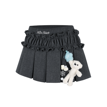 13DE MARZO Luminous Doozoo Lace Pleated Dress Dark Grey