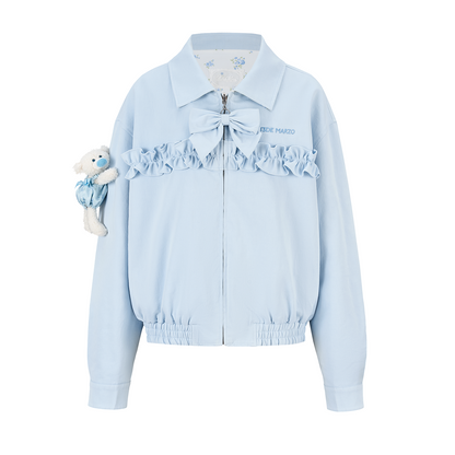 13DE MARZO Reversible Floral Print Jacket Blue