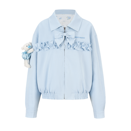 13DE MARZO Reversible Floral Print Jacket Blue
