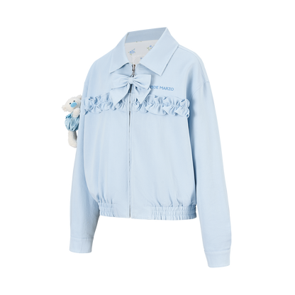 13DE MARZO Reversible Floral Print Jacket Blue