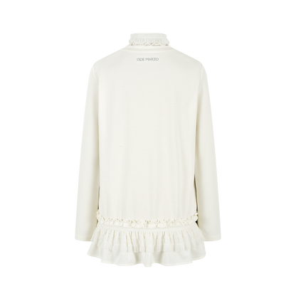 13DE MARZO Luminous Bear Star Lace T-shirt White