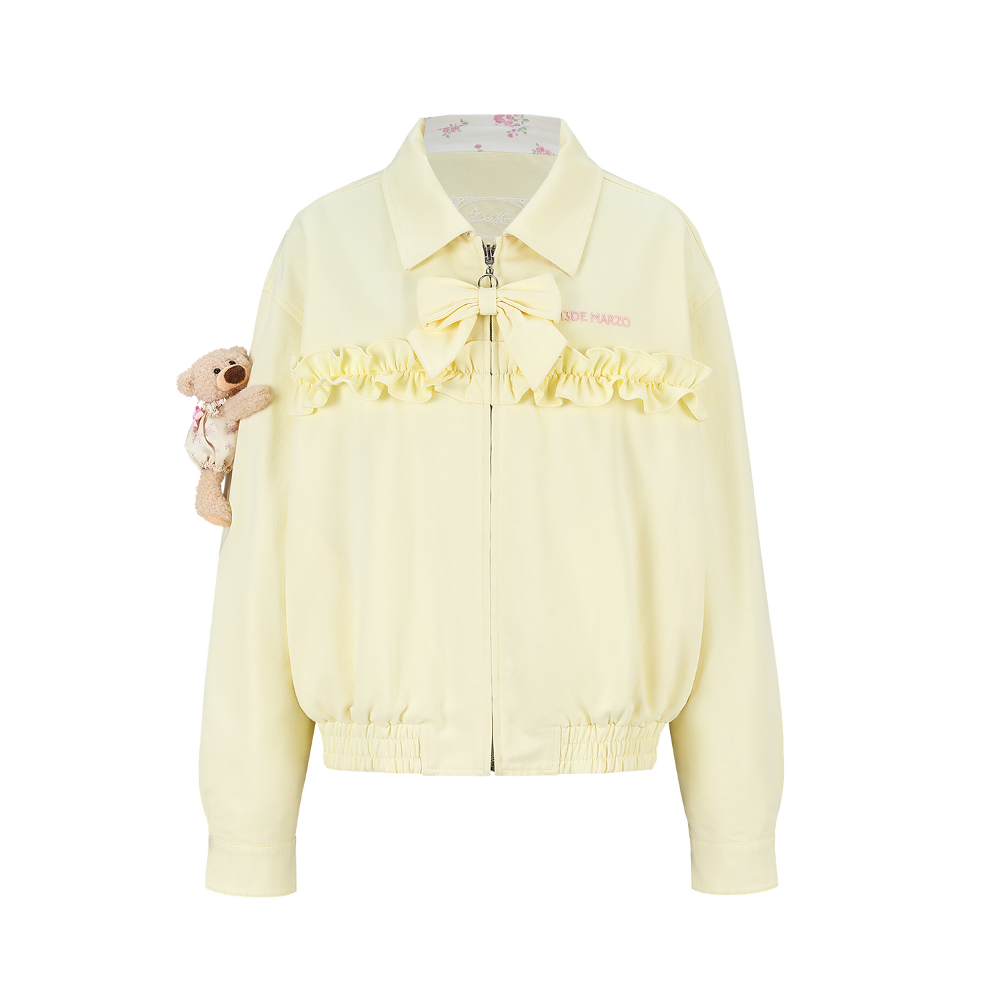 13DE MARZO Reversible Floral Print Jacket Yellow