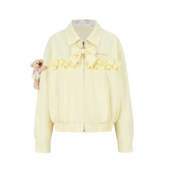 13DE MARZO Reversible Floral Print Jacket Yellow