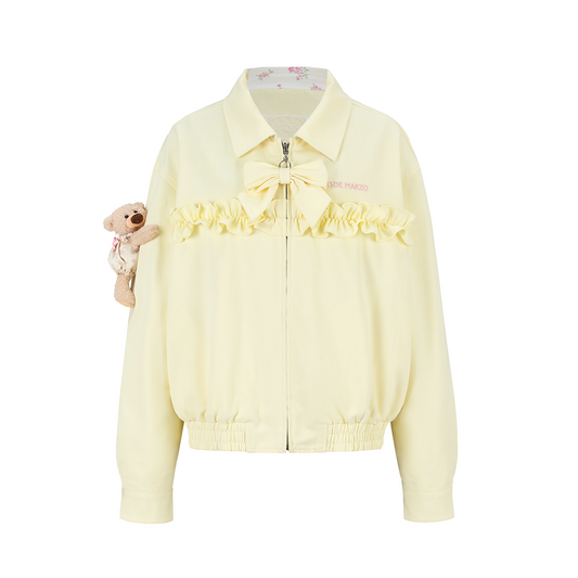 13DE MARZO Reversible Floral Print Jacket Yellow