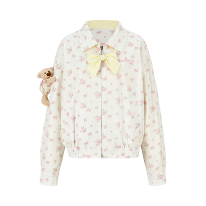 13DE MARZO Reversible Floral Print Jacket Yellow
