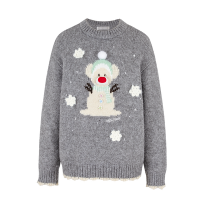 13DE MARZO Snow Bear Sweater Grey