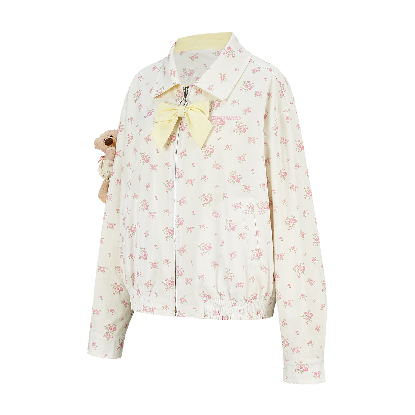 13DE MARZO Reversible Floral Print Jacket Yellow