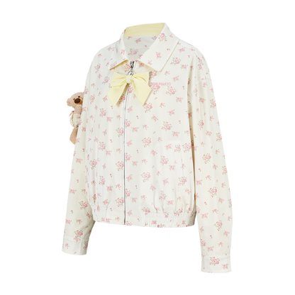 13DE MARZO Reversible Floral Print Jacket Yellow