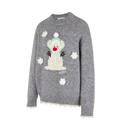 13DE MARZO Snow Bear Sweater Grey