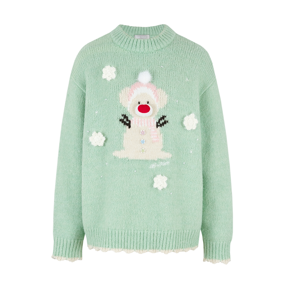 13DE MARZO Snow Bear Sweater Green