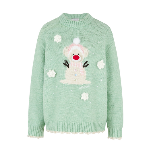 13DE MARZO Snow Bear Sweater Green - 13DE MARZO