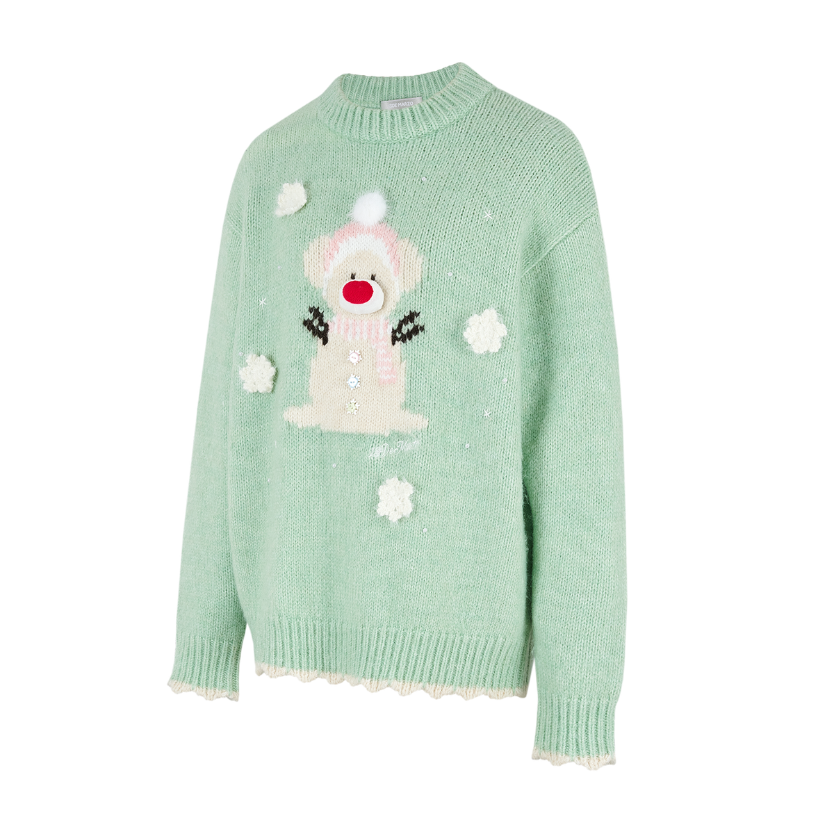 13DE MARZO Snow Bear Sweater Green