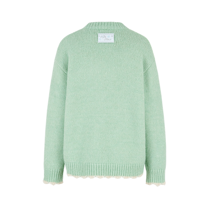 13DE MARZO Snow Bear Sweater Green