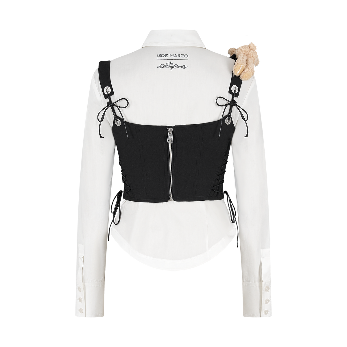 13DE MARZO Rolling Stones Boned Corset With Shirt