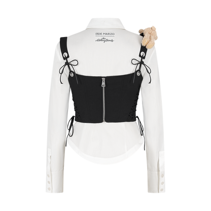 13DE MARZO Rolling Stones Boned Corset With Shirt