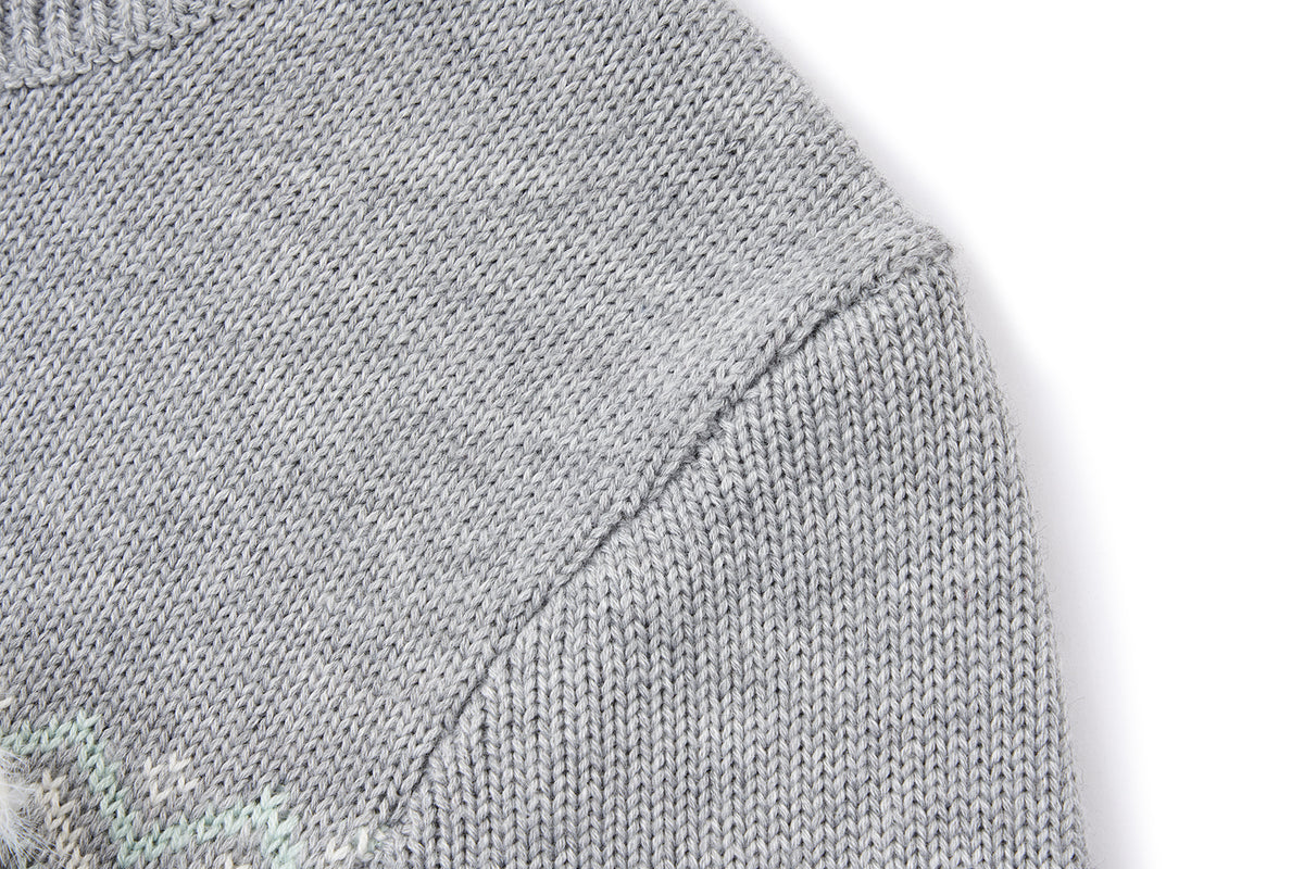 13DE MARZO Fair Isle Oversleeve Grey