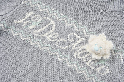 13DE MARZO Fair Isle Oversleeve Grey