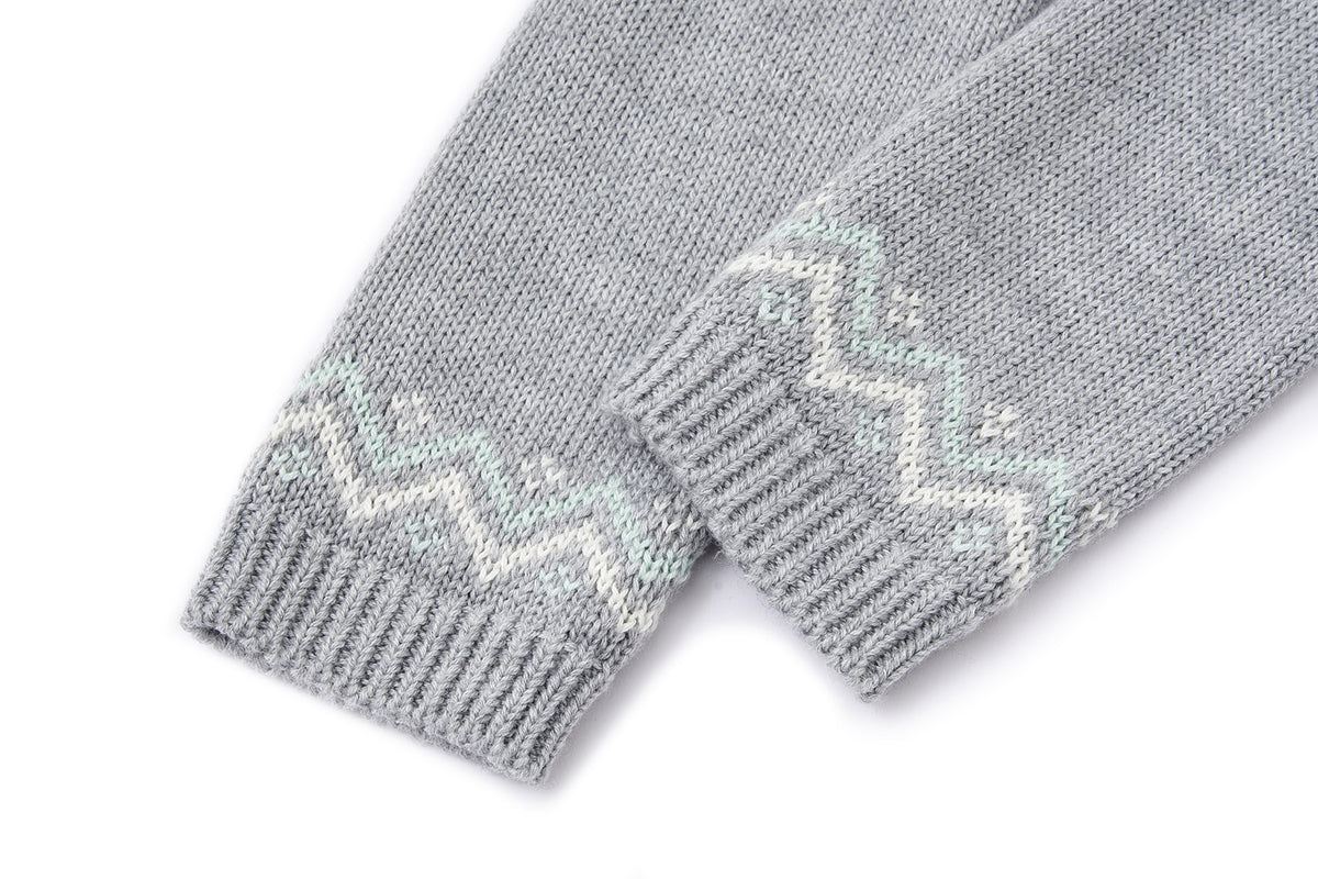 13DE MARZO Fair Isle Oversleeve Grey