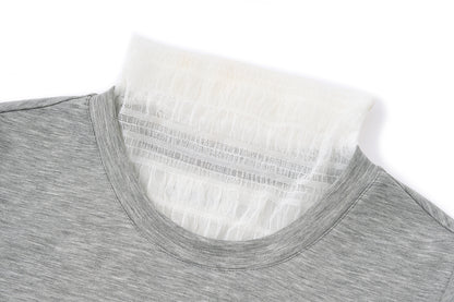 13DE MARZO Luminous Bear Star Lace T-shirt Grey