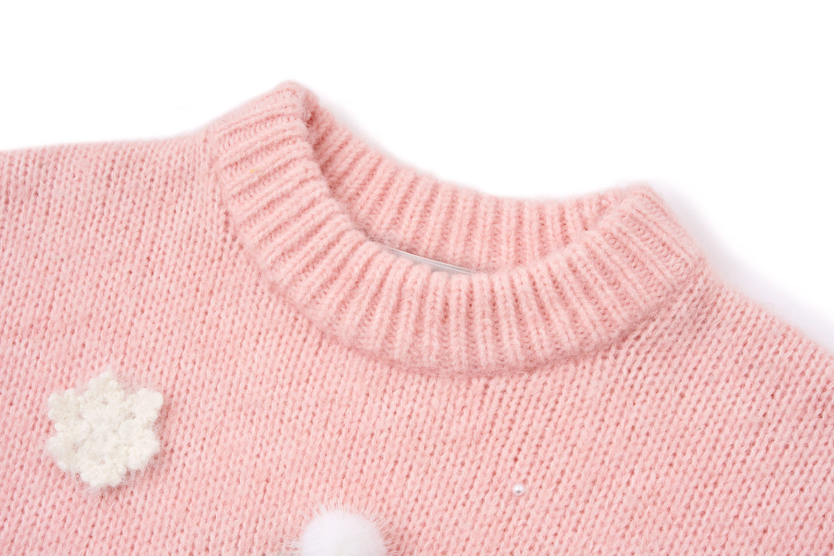 13DE MARZO Snow Bear Sweater Pink