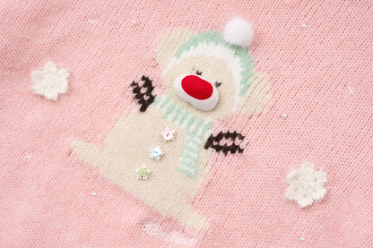 13DE MARZO Snow Bear Sweater Pink