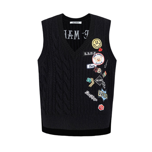 13DE MARZO Badges Knit Vest