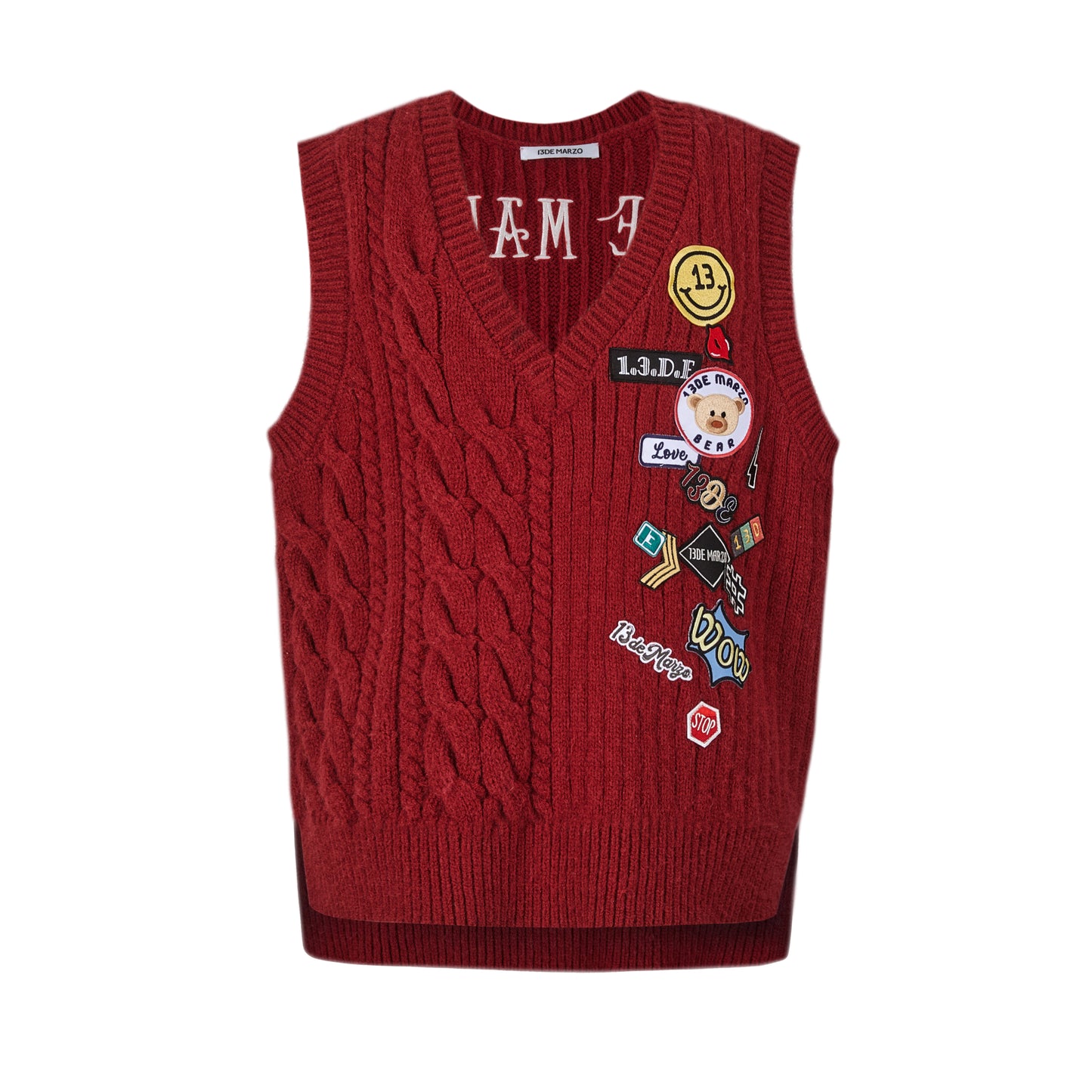 13DE MARZO Badges Knit Vest