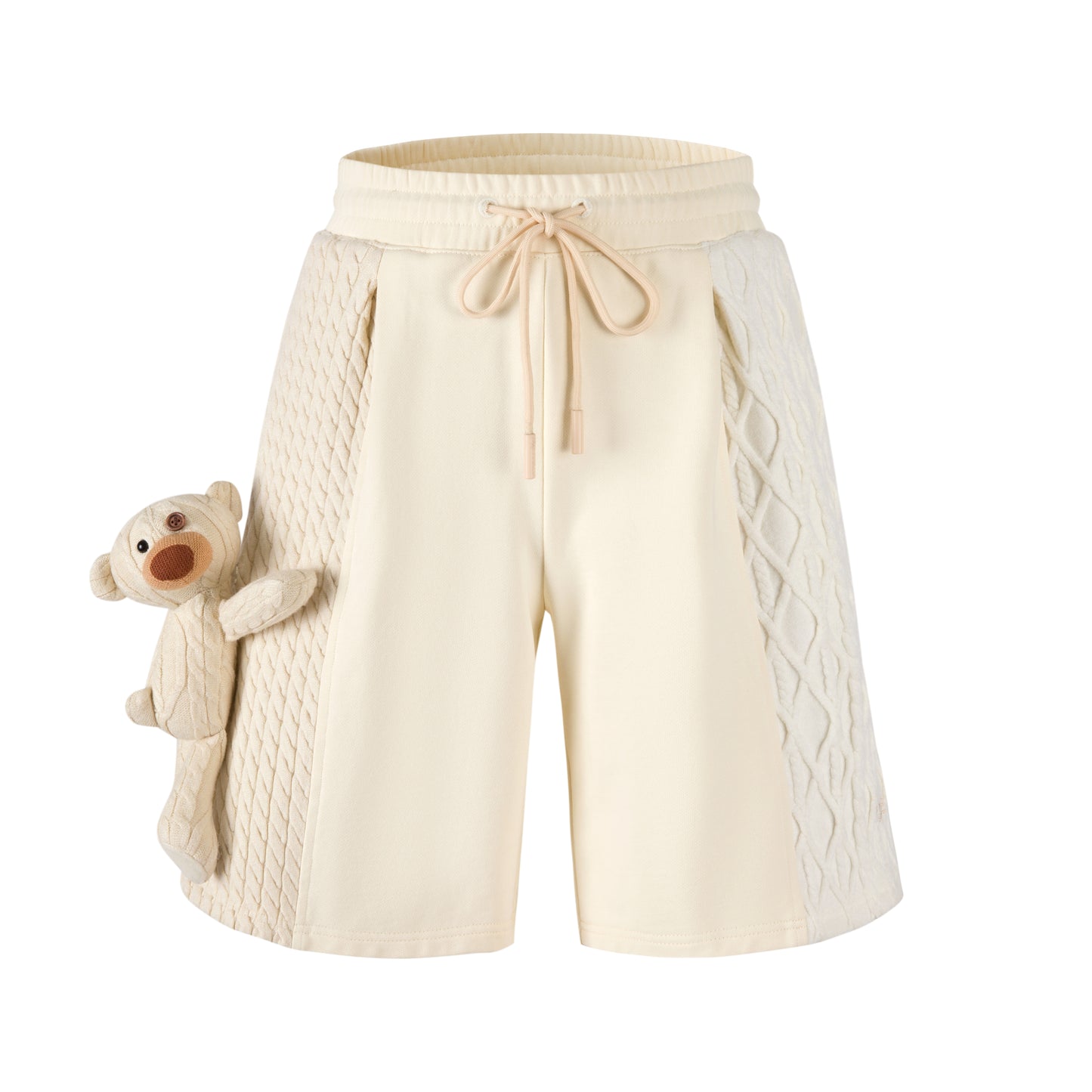 13DE MARZO Bear Knit Patch Shorts