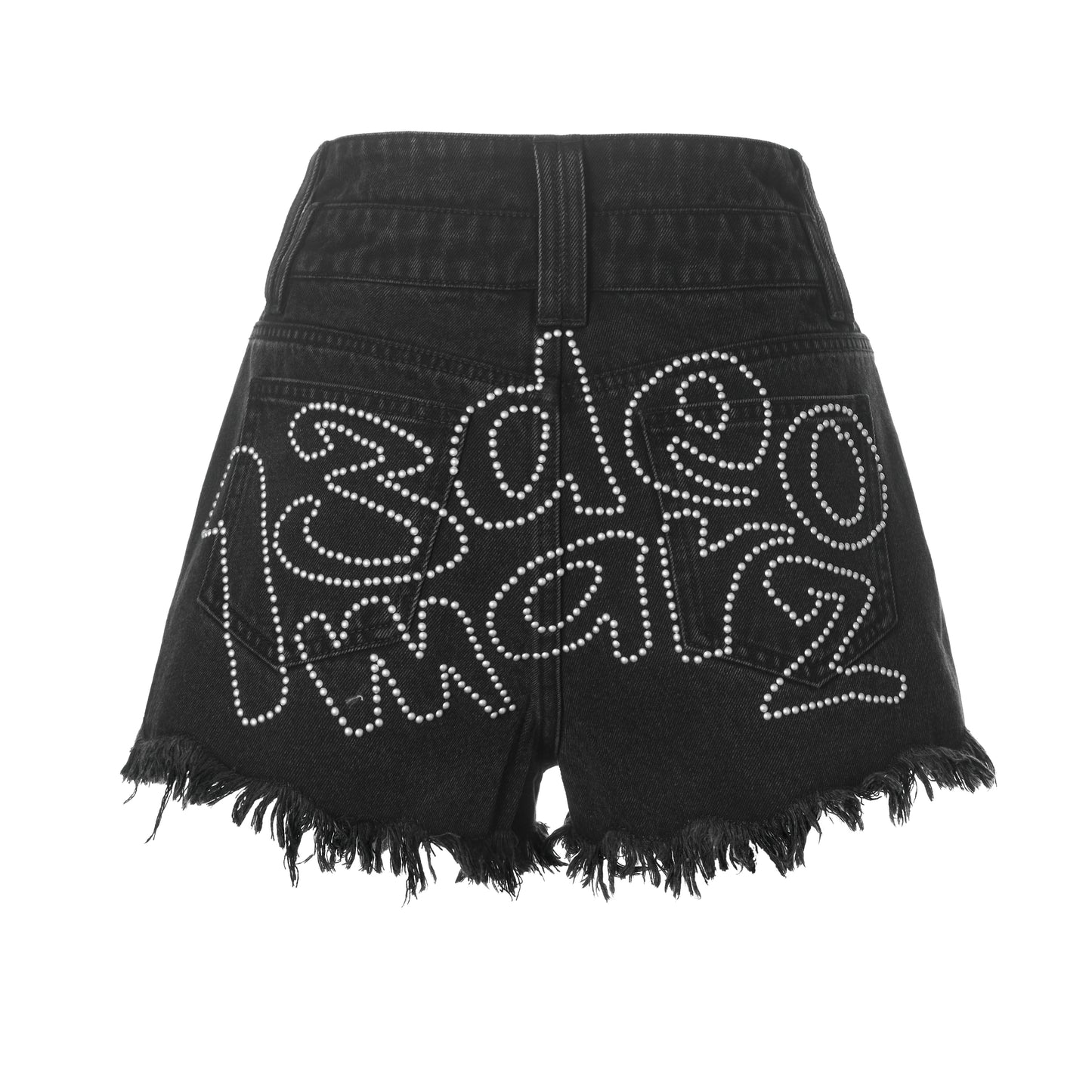 13DE MARZO Logo Broken Denim Shorts