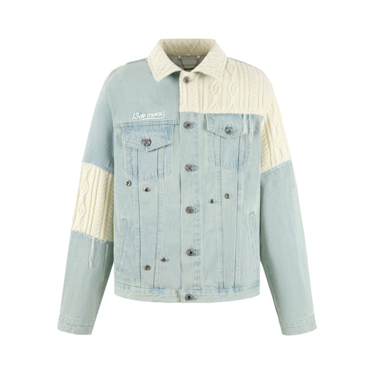 13DE MARZO Weave Knit Blend Denim Jacket