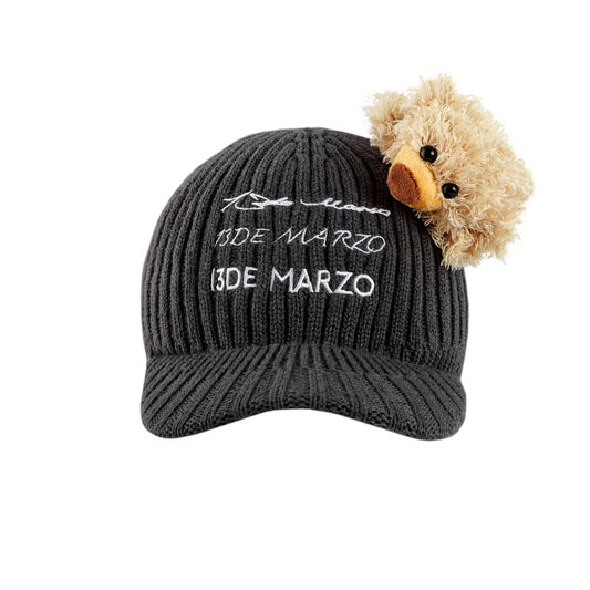 13DE MARZO Bear Thick Knit Cap