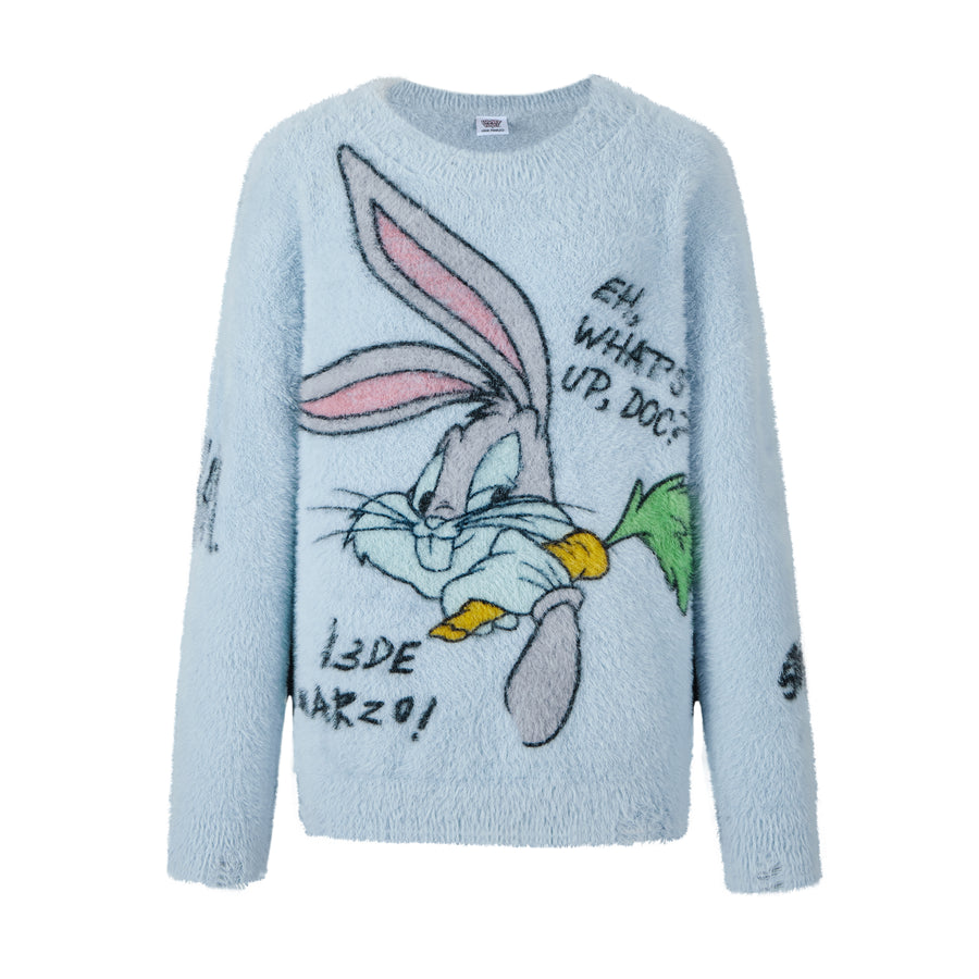 13DE MARZO Bugs Bunny Artificial Fur Sweater - 13DE MARZO