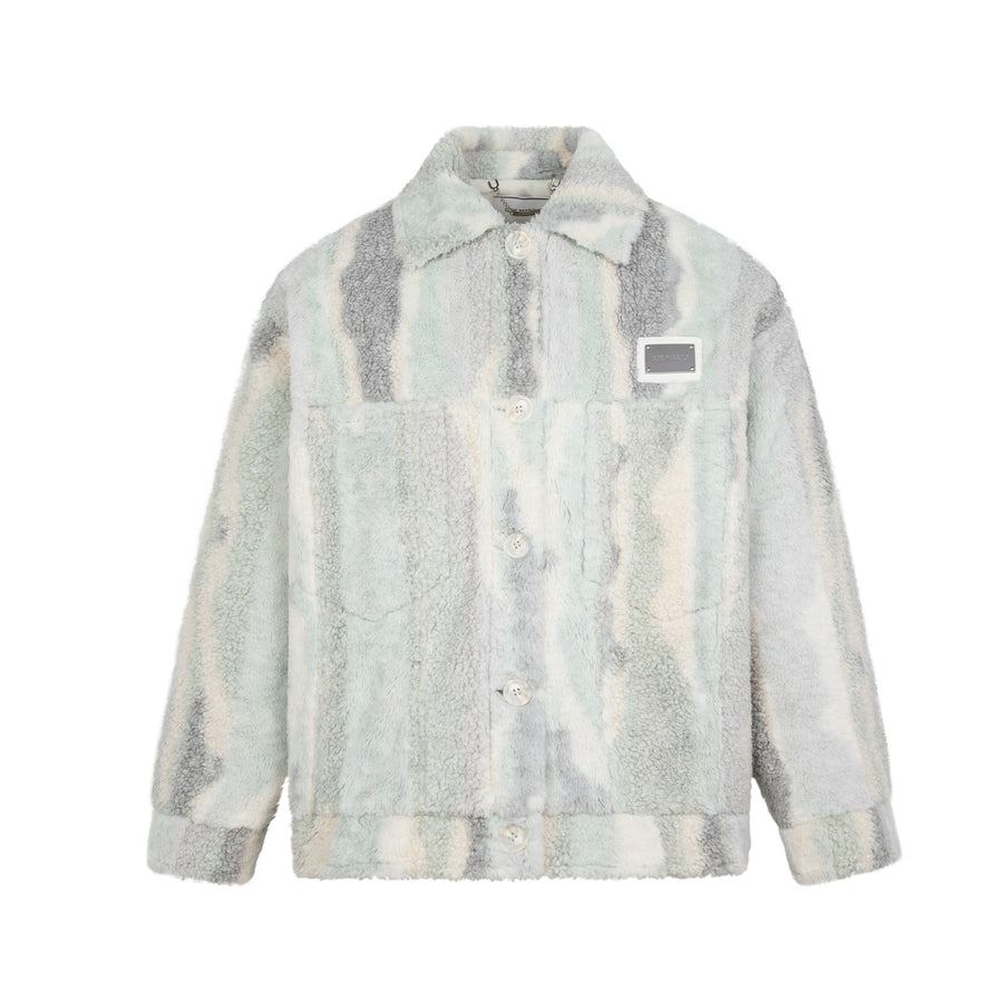 13DE MARZO Bear Stripe Fleece Coat - 13DE MARZO