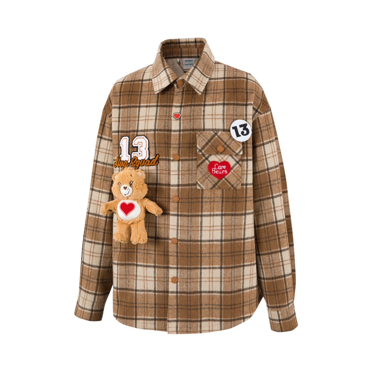 13DE MARZO Care Bears Plaid Shirt Coat